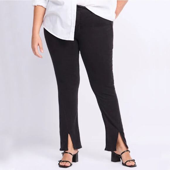 Vigoss Black High Rise Twisted Split Leg Jeans Size 22 - Picture 10 of 13